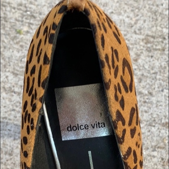 Dolce Vita Leopard calf skin fur platform pumps - Picture 4 of 6